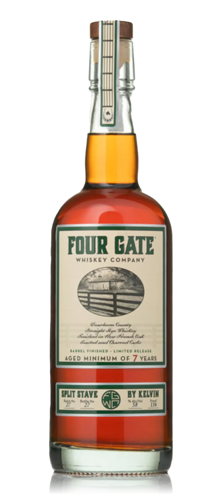 Four Gate Split Stave by Kelvin RYE 58% 750ml