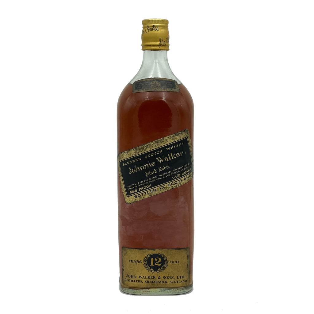 Johnnie Walker Black Label 12 Year Old (1960s Vintage Collector Bottle) 43.4% 1125ml