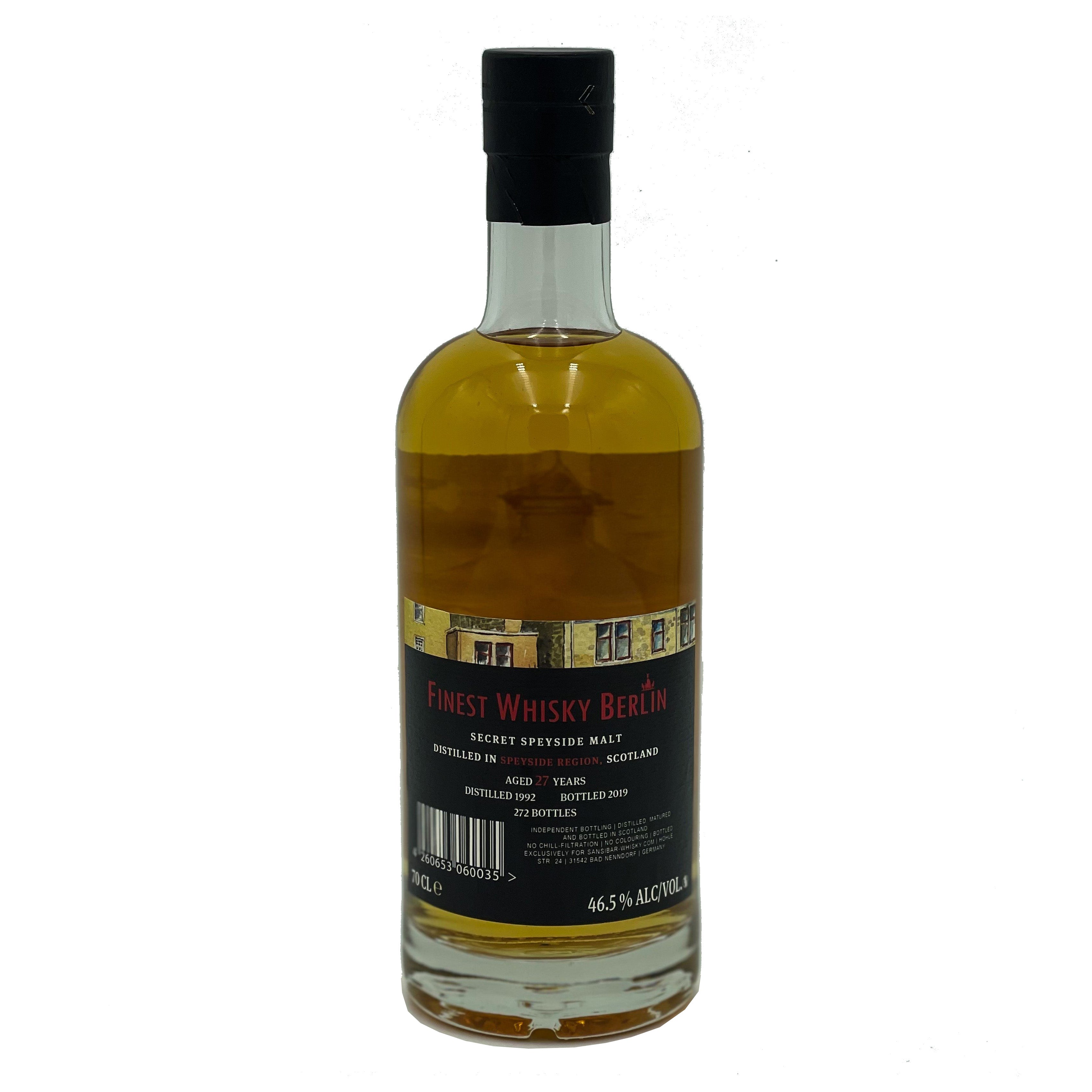Sansibar 27 Year Old Secret Speyside Malt (BenRiach) bottled for Finest Whisky Berlin 46.5% 700ml