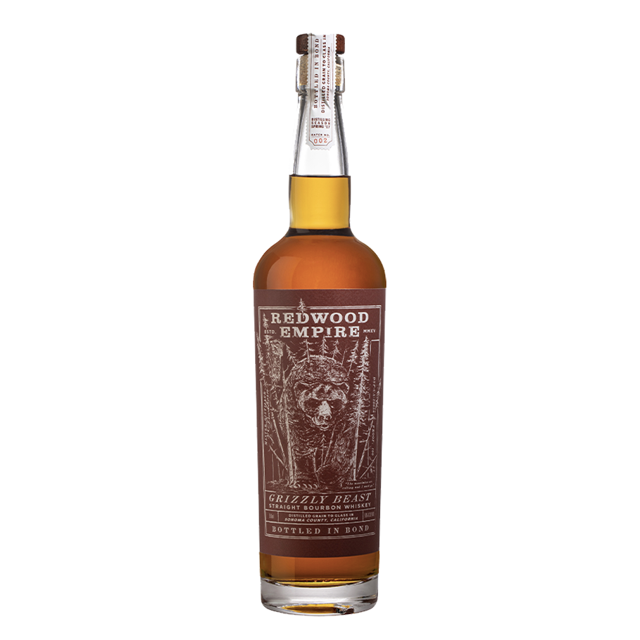 REDWOOD EMPIRE BOTTLED IN BOND GRIZZLY BEAST STRAIGHT BOURBON WHISKEY 50% 750ml